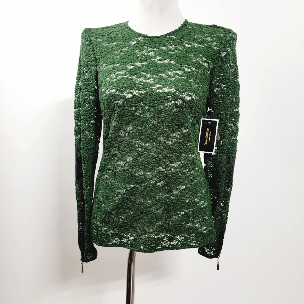 Juicy Couture green lace top